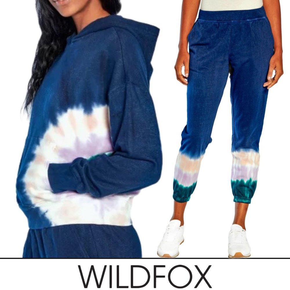 NWT Wildfox Tie Dye Sweatsuit 2-Piece Set Sweatshirt & Jogger Sweat Pants